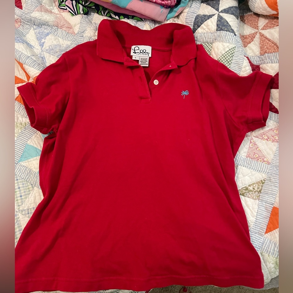 Lilly Pulitzer Red Polo Size Large